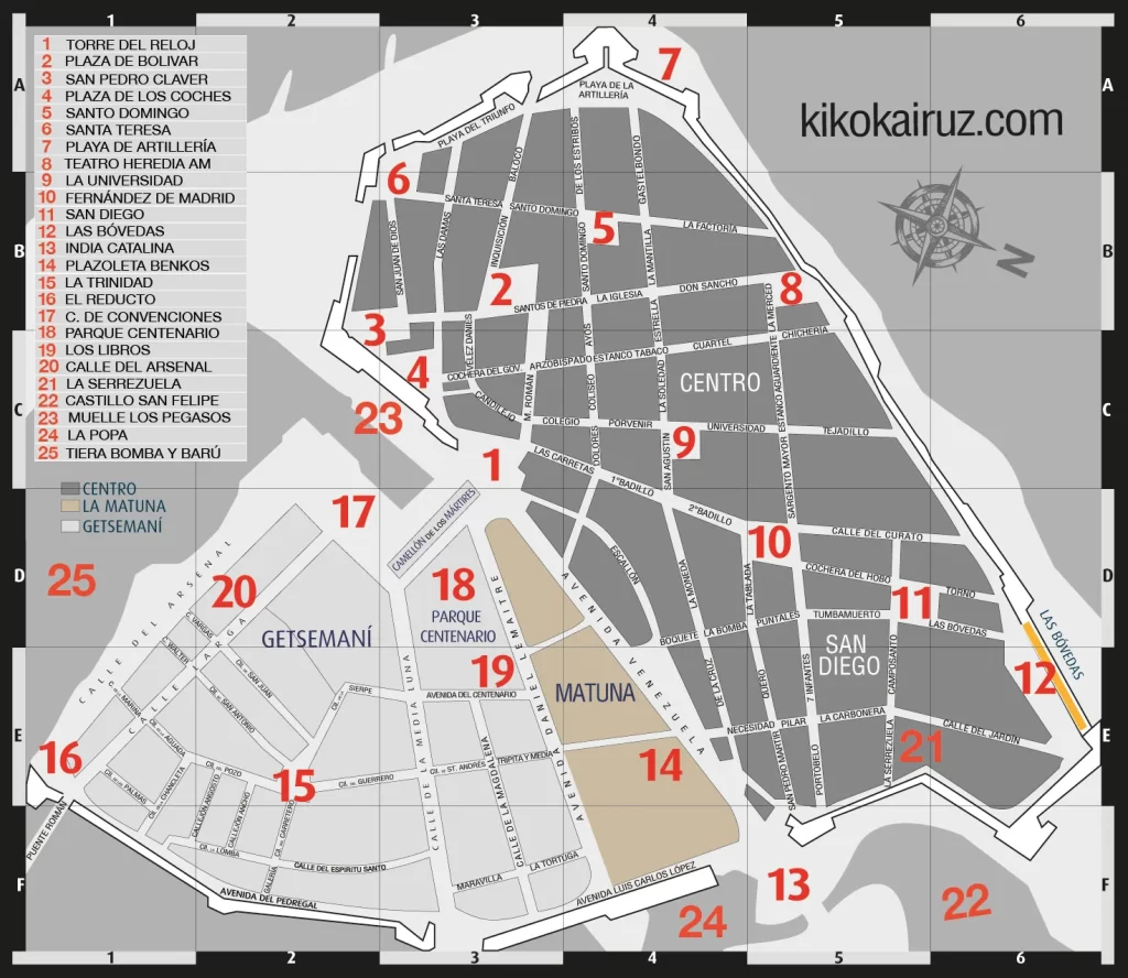 cartagena walled city map